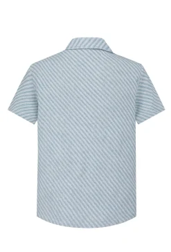 Chemise manches courtes texturée à rayures