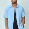 Chemise manches courtes unie en lin