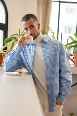 Chemise manches longues à rayures