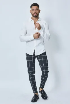 Chemise manches longues décontractée à col à revers