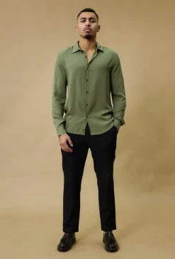 Chemise manches longues décontractée à col à revers