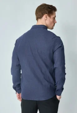 Chemise manches longues uni en lin