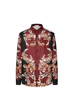 Chemise structuré manches longues motifs baroque
