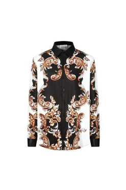 Chemise structuré manches longues motifs baroque