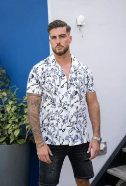 Chemise structurée à motifs fleuri