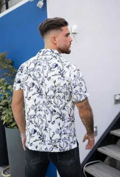 Chemise structurée à motifs fleuri