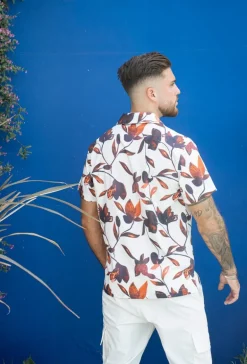 Chemise structurée à motifs fleuri