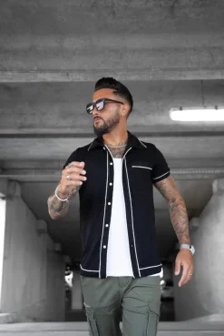 Chemise style bowling manches courtes