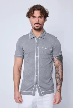 Chemise style bowling manches courtes