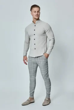Chemise toile col mao