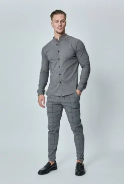 Chemise toile col mao