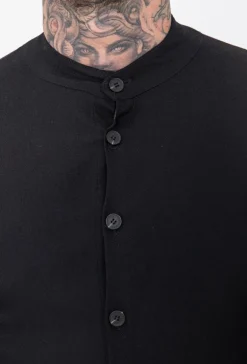 Chemise toile col mao
