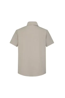 Chemise toile manches courtes unie