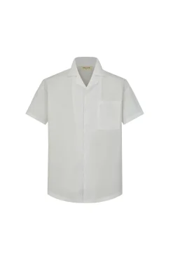 Chemise toile manches courtes unie
