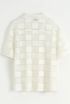 Chemise unie à motif carré