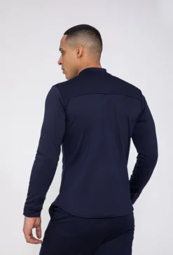 Chemise unie col mao à manches longues