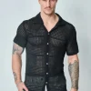 Chemise unie effet tissé transparent