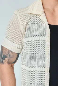 Chemise unie effet tissé transparent