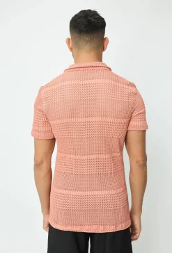 Chemise unie effet tissé transparent