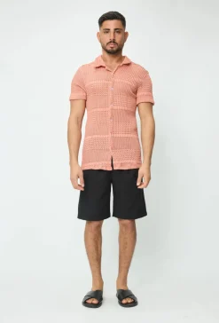 Chemise unie effet tissé transparent