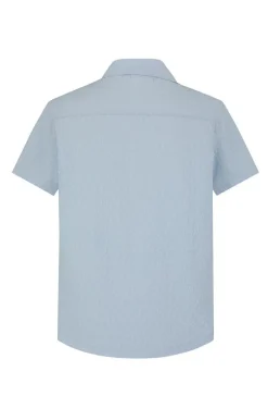 Chemise unie manches courtes à motifs géométriques