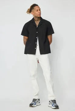 Chemise unie manches courtes
