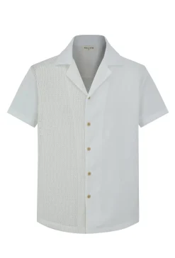 Chemise unie manches courtes bi-matiere