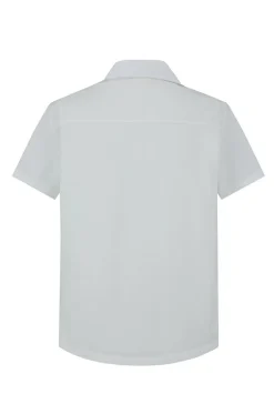 Chemise unie manches courtes bi-matiere