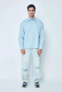 Chemise unie manches longues