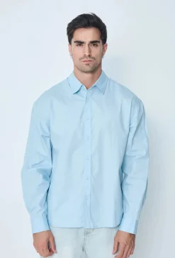 Chemise unie manches longues
