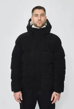 Doudoune à capuche effet daim