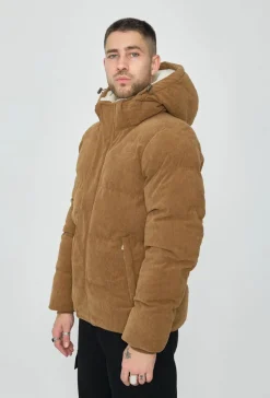 Doudoune à capuche effet daim