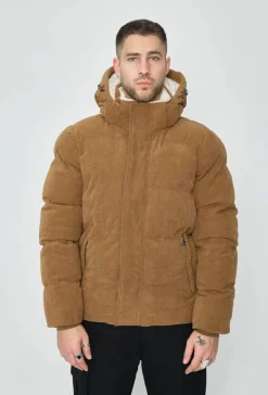 Doudoune à capuche effet daim