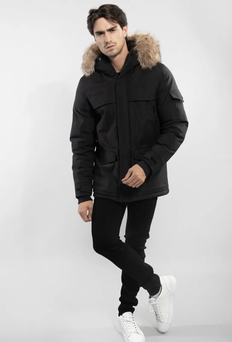 Doudoune capuche à fourrure