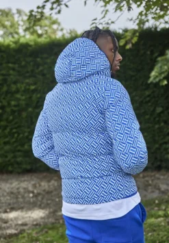 Doudoune courte à motif répétitif