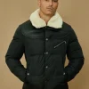Doudoune courte avec col mouton