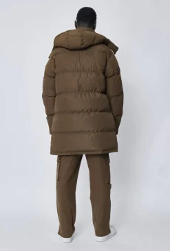 Doudoune longue boutonné à capuche