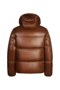 Doudoune matelassé et laqué à capuche réglable
