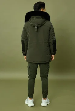Doudoune parka milongue à capuche fourrure amovible