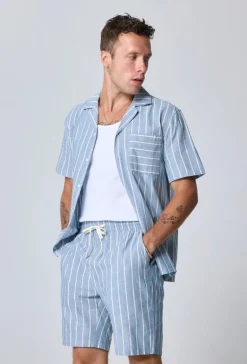 Ensemble à rayures chemise manches courtes short