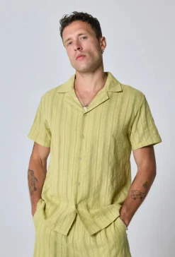 Ensemble à rayures chemise manches courtes short
