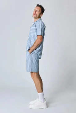 Ensemble à rayures chemise manches courtes short