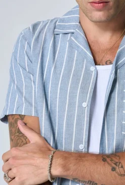 Ensemble à rayures chemise manches courtes short