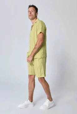 Ensemble à rayures chemise manches courtes short