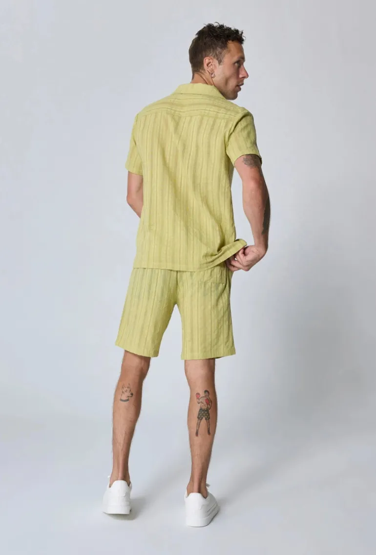 Ensemble à rayures chemise manches courtes short
