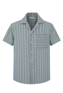 Ensemble à rayures chemise manches courtes short