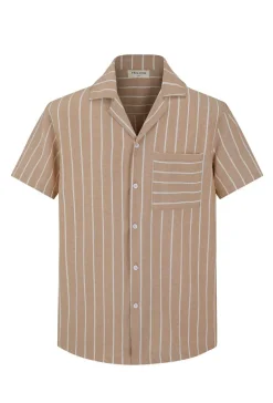 Ensemble à rayures chemise manches courtes short