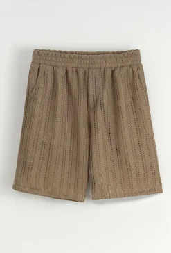 Ensemble chemise et short unis à rayures