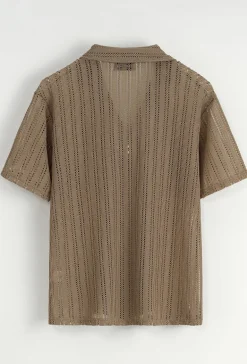 Ensemble chemise et short unis à rayures