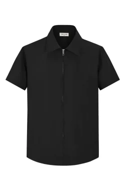 Ensemble chemise et shorts zippé moderne